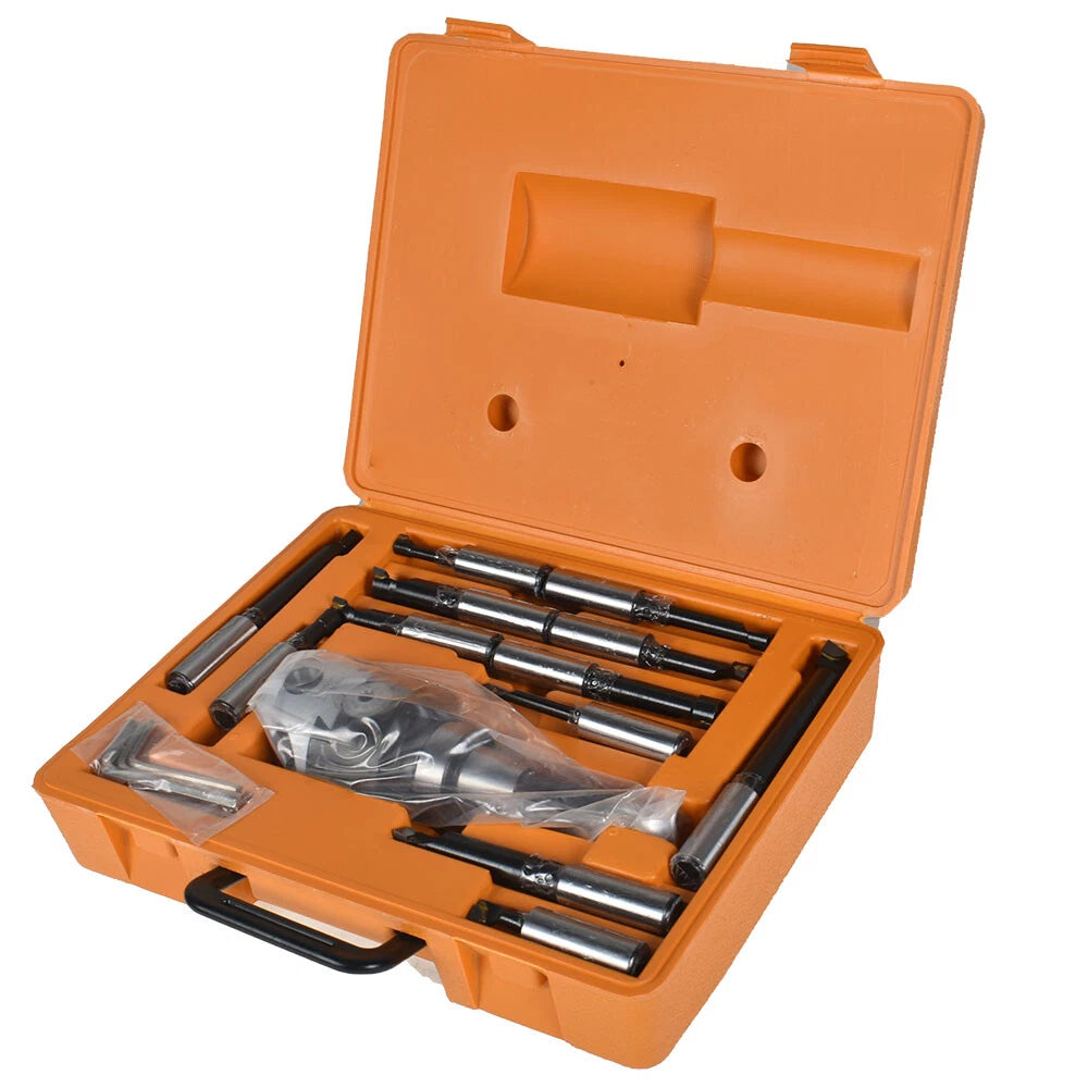 3" Boring Head with R8 Shank & 12 Pcs 3/4" Carbide Boring Bar Set