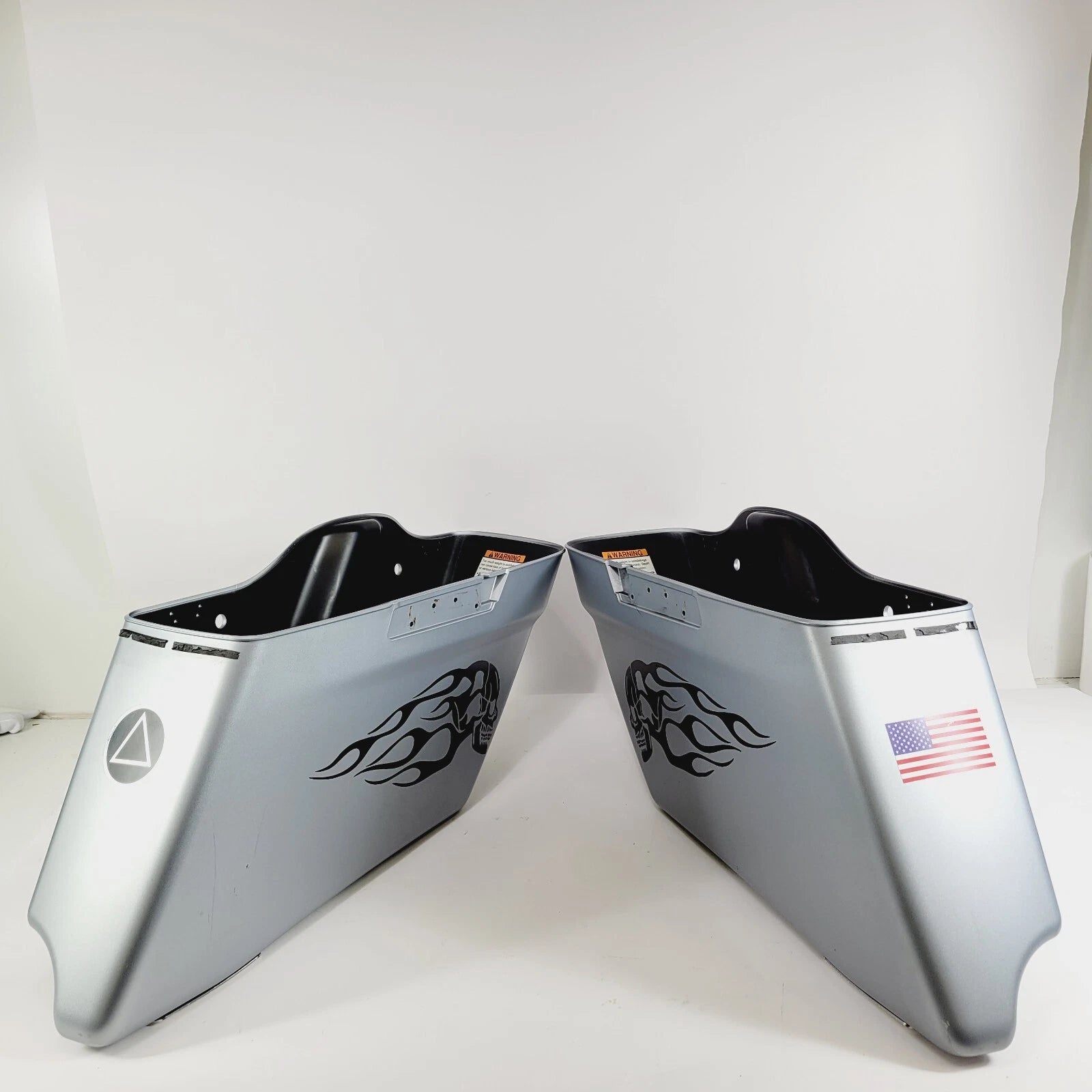 Saddlebags for Harley Touring (2020) - Extended Stretched, Barracuda Silver Denim