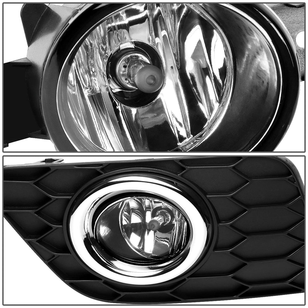Fog Light Lamps Set of 2 for Nissan Sentra (2016–2019) w/Bezels Switch Chrome/Clear