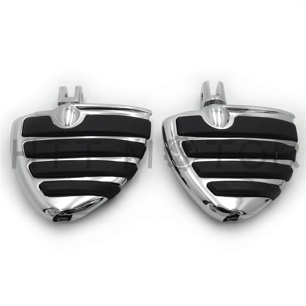 Chrome Wing Mini Floorboards w/ Adapters for Harley FXBB FXBR FXBRS (2018–Later)