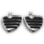 Chrome Wing Mini Floorboards w/ Adapters for Harley FXBB FXBR FXBRS (2018–Later)