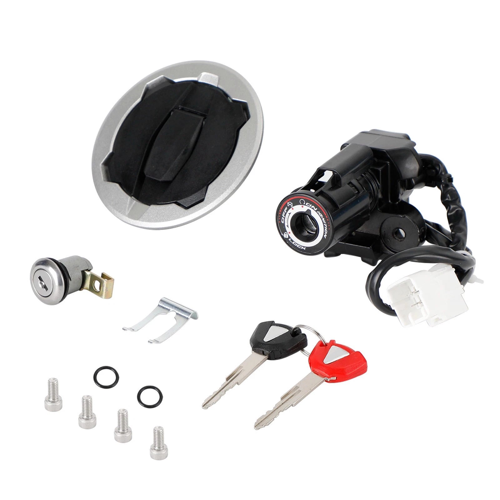 Ignition Lock Key Set w/ Gas Cap & Seat Lock for Kawasaki Ninja 400 (2018–2023)