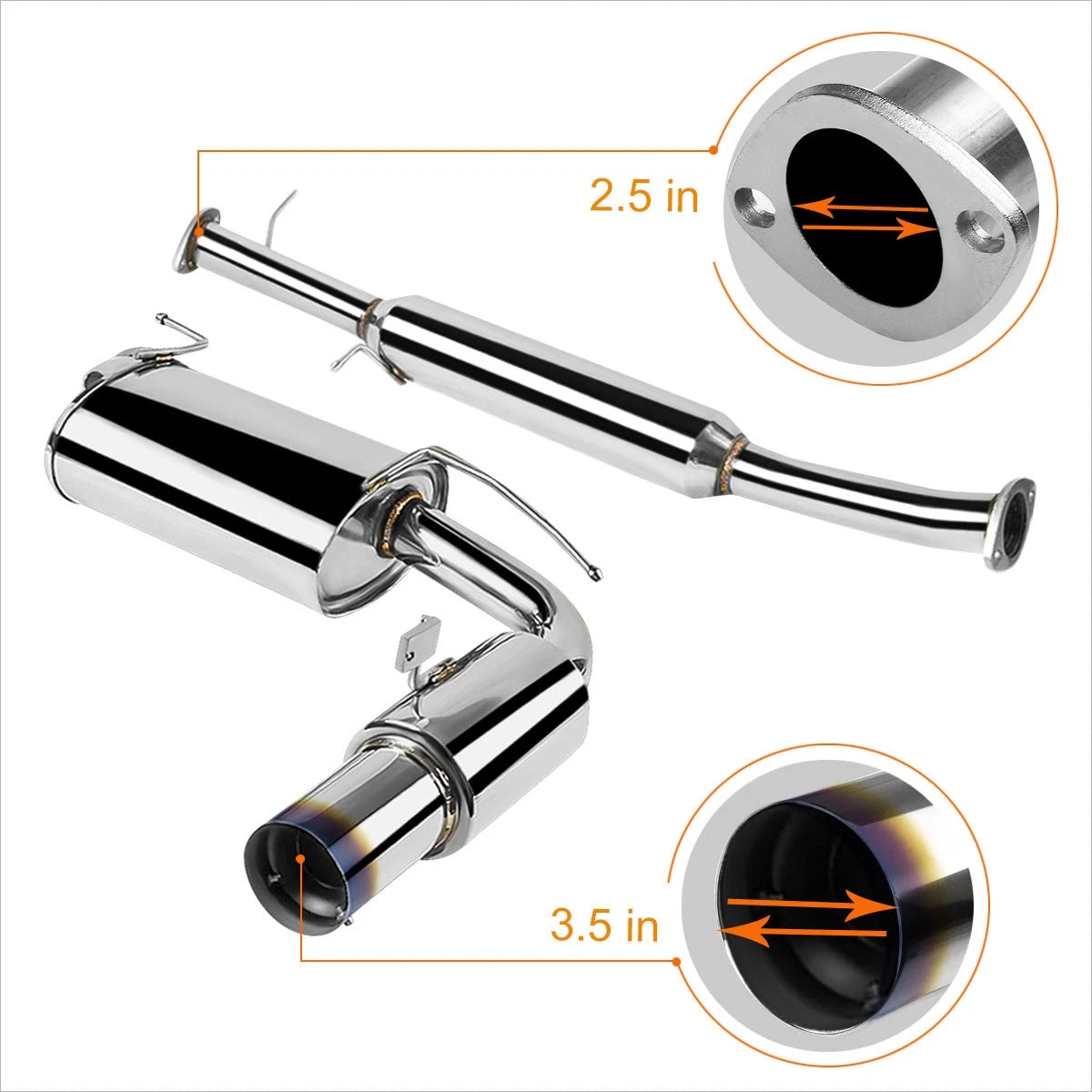 3.5" Burnt Tip Catback Exhaust for Mazda Miata MX-5 NA (1990–1997)
