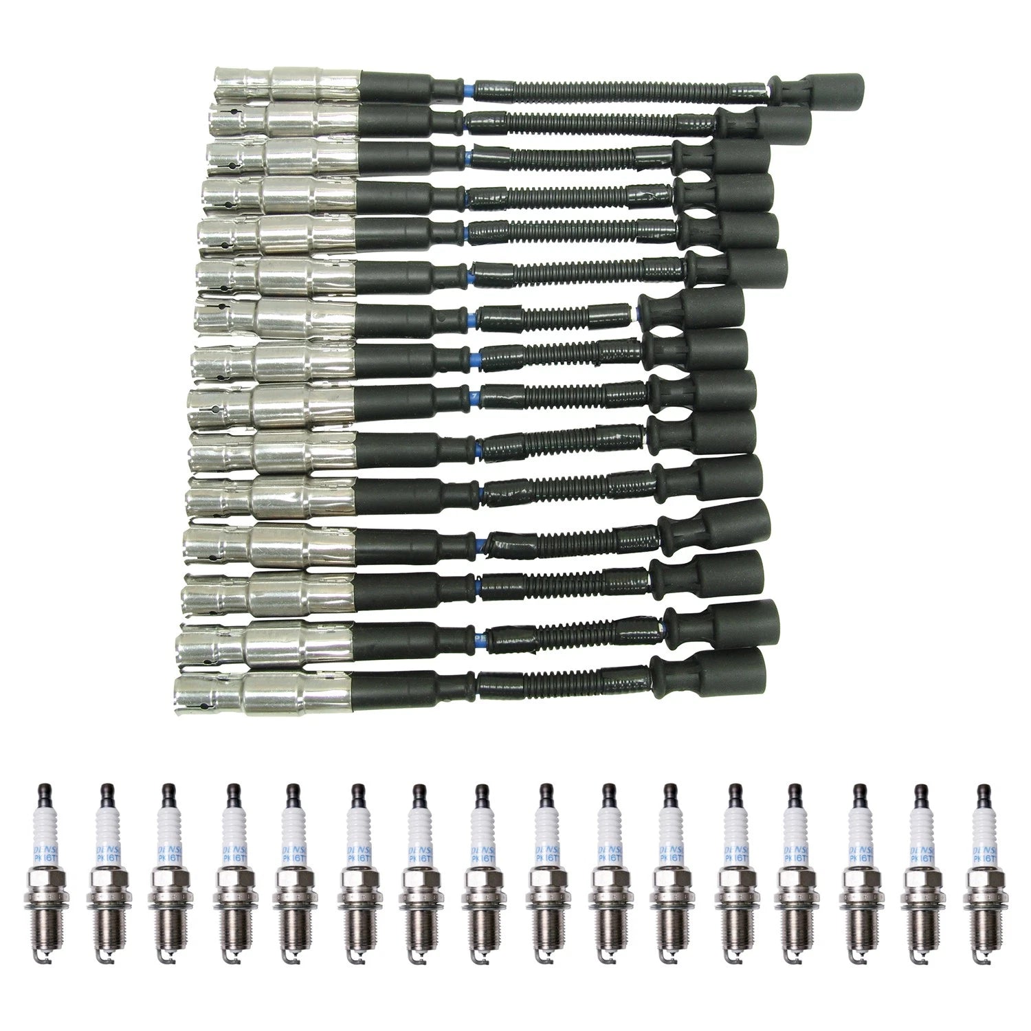 NGK Wire Set & Denso 16 Platinum TT Spark Plugs Kit for Mercedes C-Class (1993–2002)