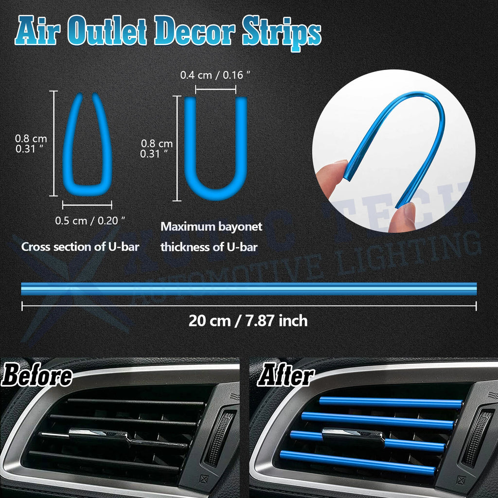 Blue Interior Air Vent Outlet Strip Cover for Universal (Universal)