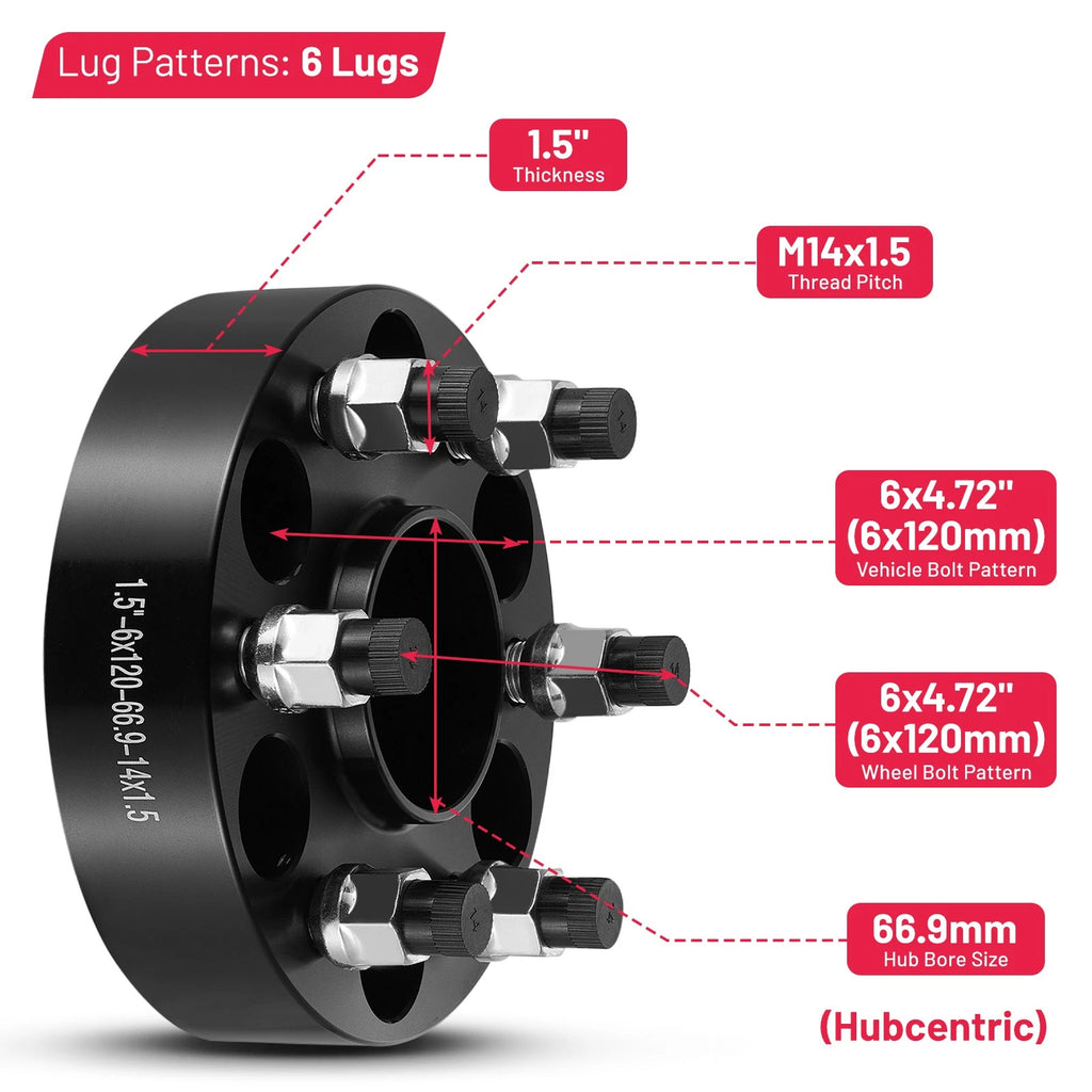 4pcs 1.5" Hubcentric Wheel Spacers for Buick Enclave Chevy Colorado Blazer (2010–2025)