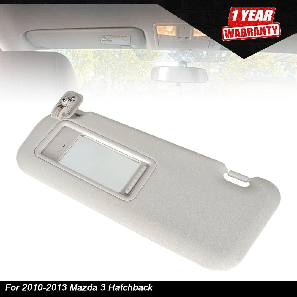 Left Driver Side Sun Visor for Mazda 3 (2010–2013) Grey with Mirror