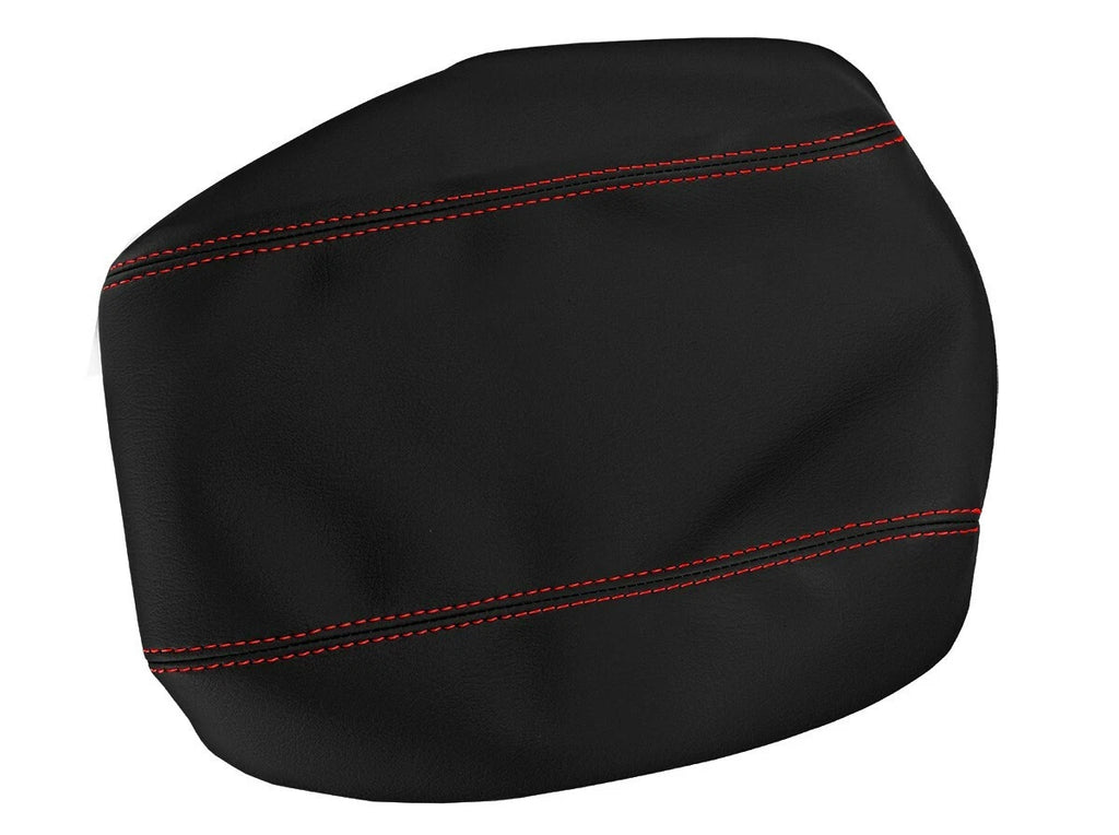 Leather Console Lid Armrest Cover for Toyota Camry (2012–2017) Red Stitch