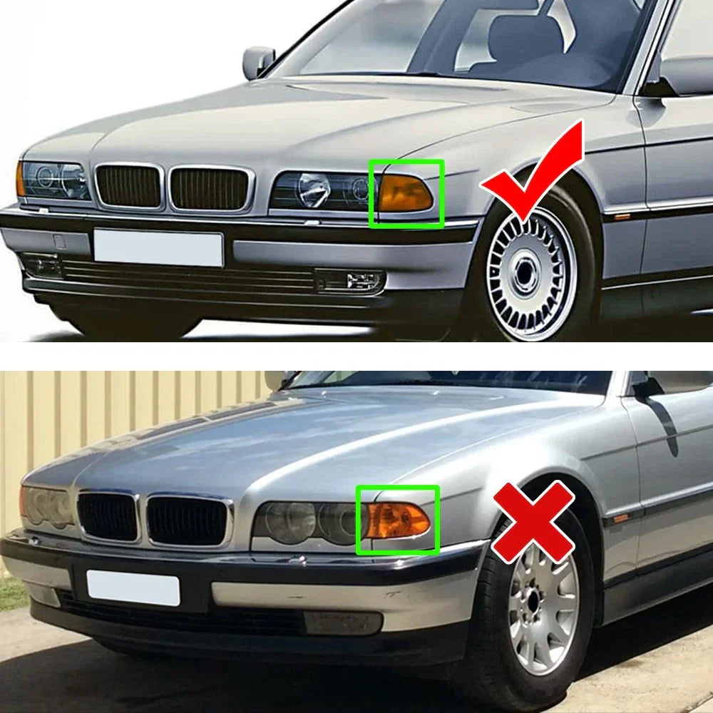 2x Clear Front Corner Signal Lights for BMW 7-Series E38 (1995–1997)