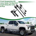 6pcs Front Suspension Kit Tie Rod End Sway Bar Link for Chevrolet Silverado 2500 (2001–2007)