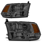 Smoked Lens Amber Corner Halogen Headlights for Dodge RAM 1500 2500 3500 (2009–2012)