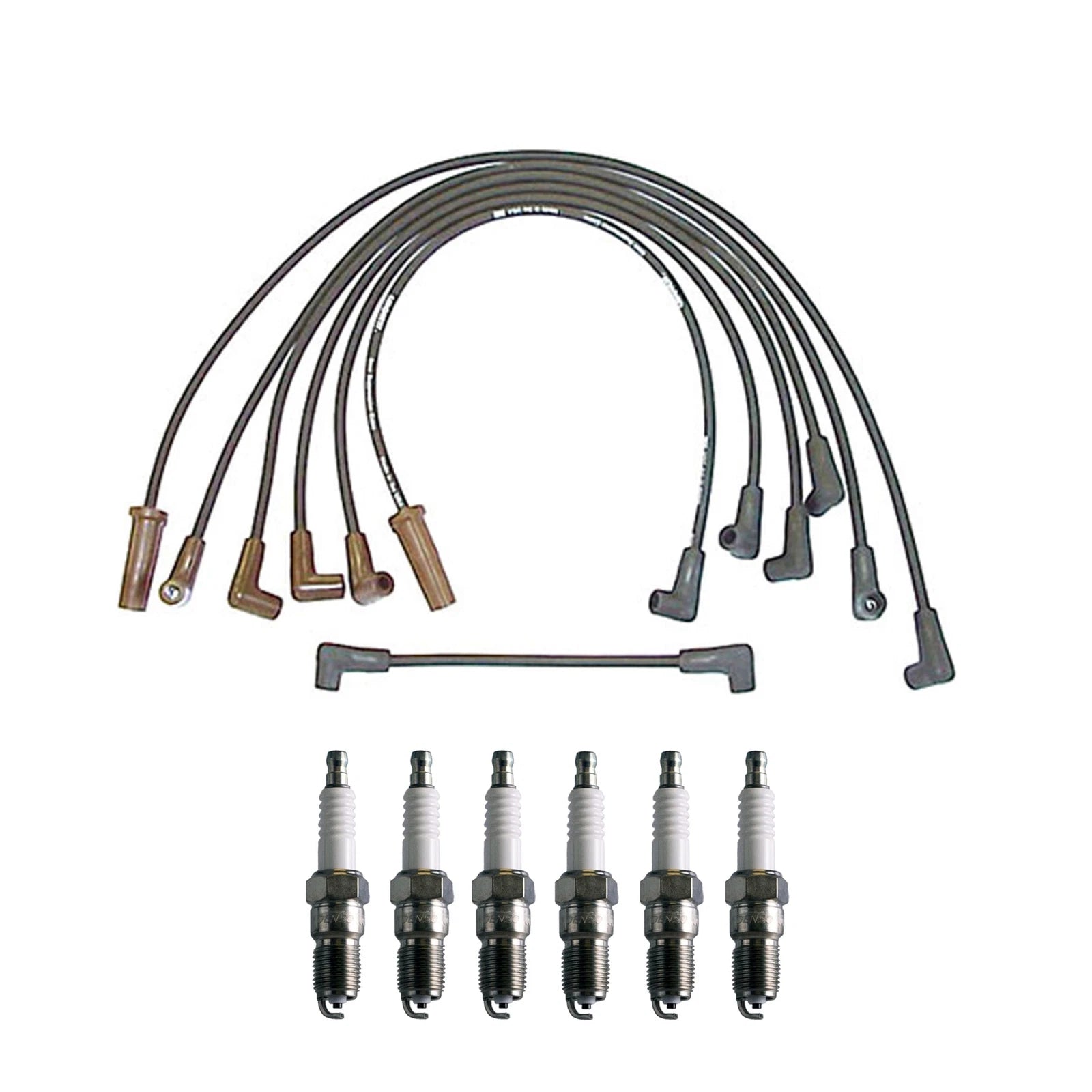 Denso 8mm Wire Set & 6 U-Groove Spark Plugs Kit for 3.1 3.8 V6 (1990–2005)