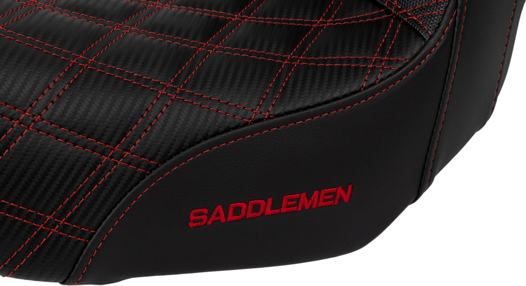 SADDLEMEN Pro Series SDC Performance Seat for Motorcycle (Carbon Fiber, Red)