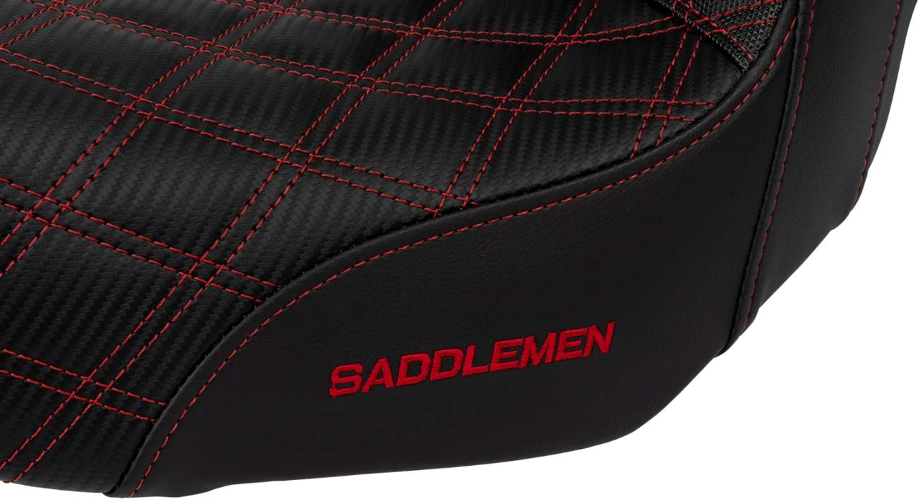 SADDLEMEN Pro Series SDC Performance Seat for Motorcycle (Carbon Fiber, Red)