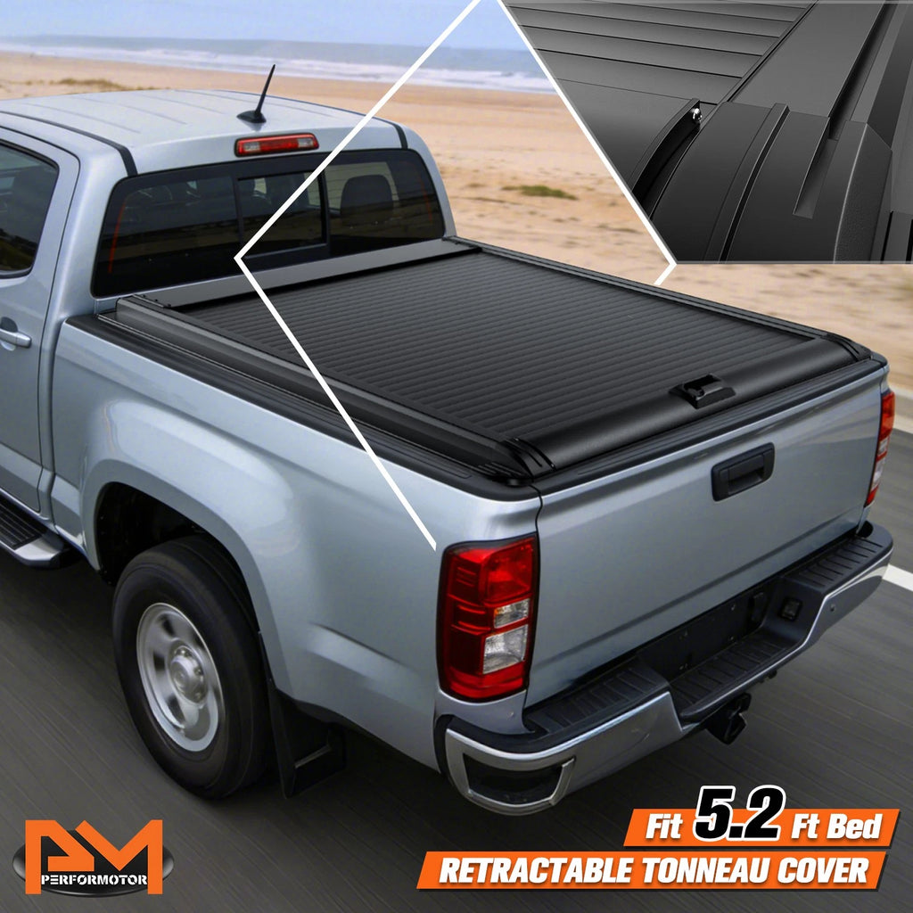 Retractable Tonneau Cover for Colorado Canyon (2014–2026) w/ 2x Mounting Rails