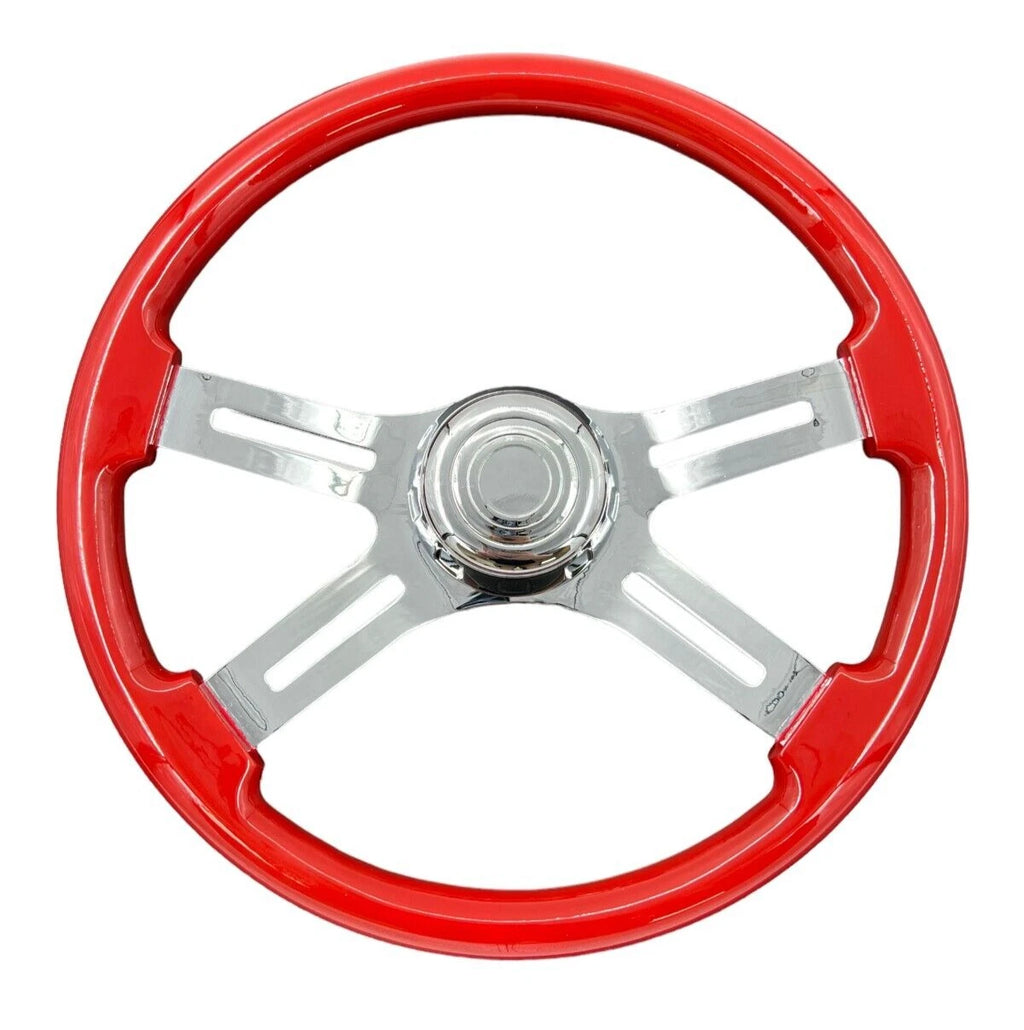 4-Spoke Slotted Steering Wheel with Horn and Hub Adapter for Kenworth (—)