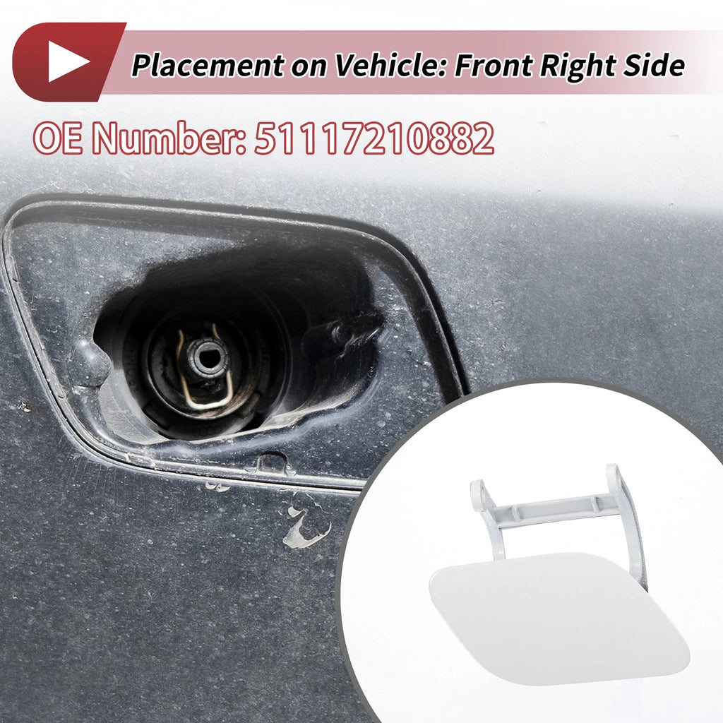 Front Right Washer Nozzle Cover Cap No. 51117210882 for BMW 740i (2011–2015) White