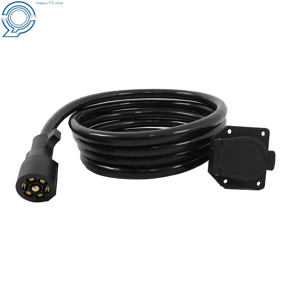 7 Pin Trailer Plug Extension Cord for RV Gooseneck (10ft)