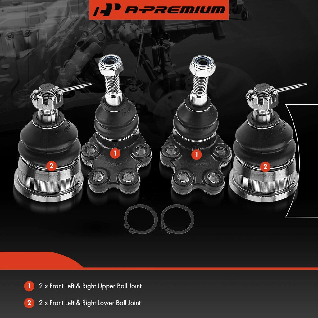 Front Upper & Lower Ball Joints for Chevy Silverado 1500 (1999-2006) RWD