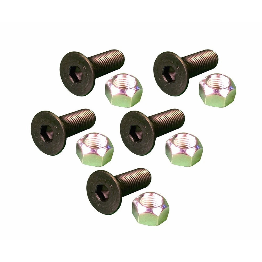 Set of 5 Screw Flat Heads & Nuts for Caterpillar Models (1592953, 8T4778)
