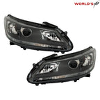 Set of 2 Headlights for Honda Accord (2013–2015) Black Housing
