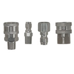 Set of 4 Stainless Steel 1/4" NPT Adapters for Pressure Washer Quick Connect