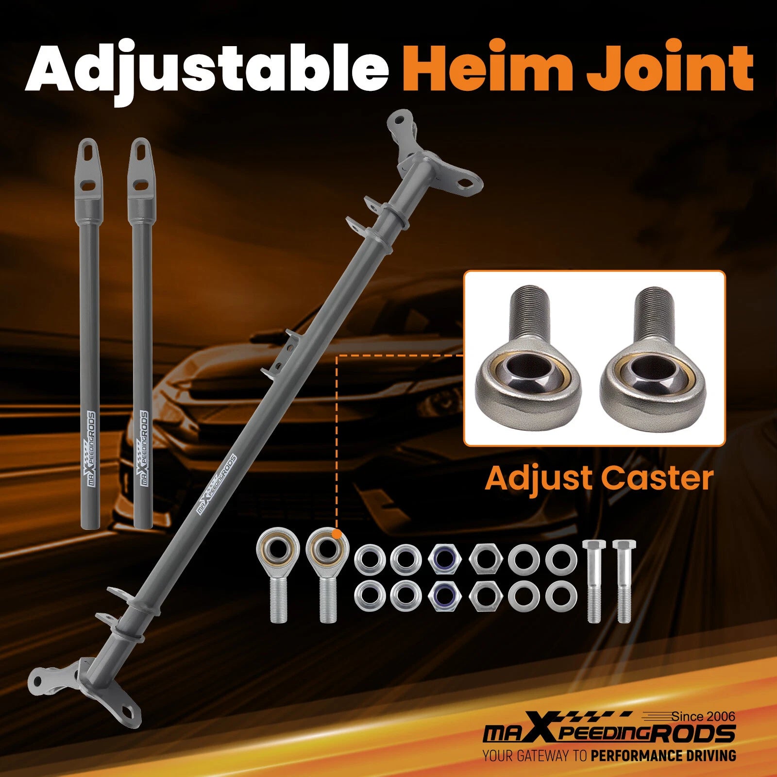 Front Traction Control Tie Bar Rod Kit for Honda Civic CRX (1988–1991)