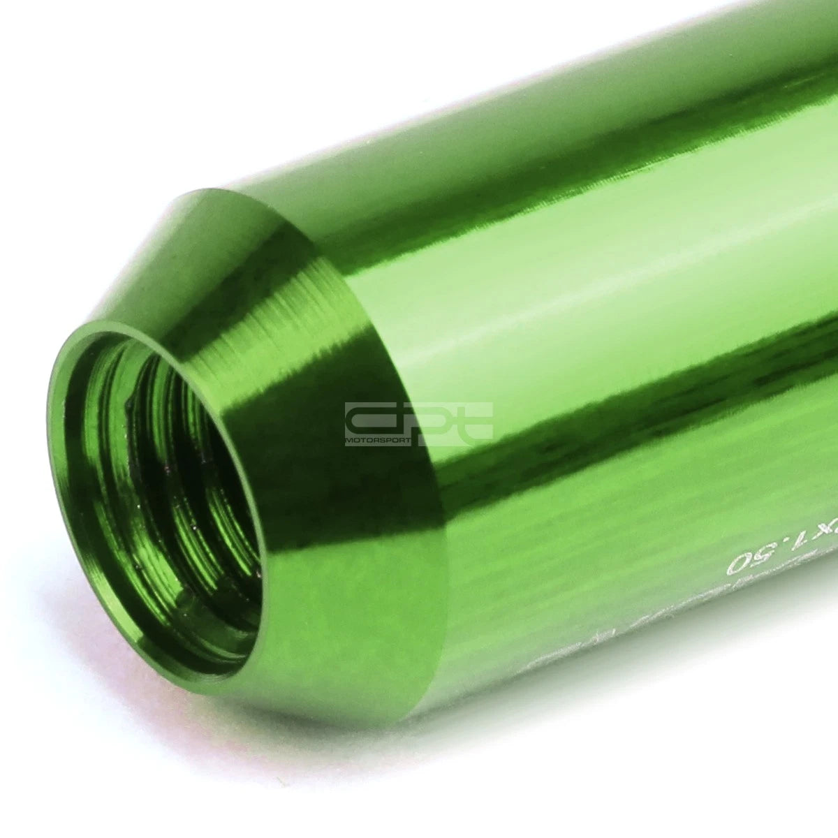 Set of 4 Open-End Aluminum Green Lug Nuts + Adapter M12x1.5 (Fits )