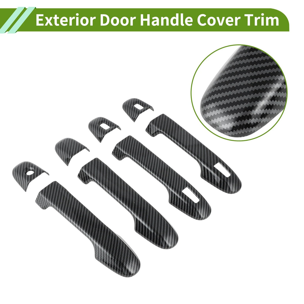 Exterior Door Handle Cover Trim for Toyota Alphard (2015–2021) Carbon Fiber Black
