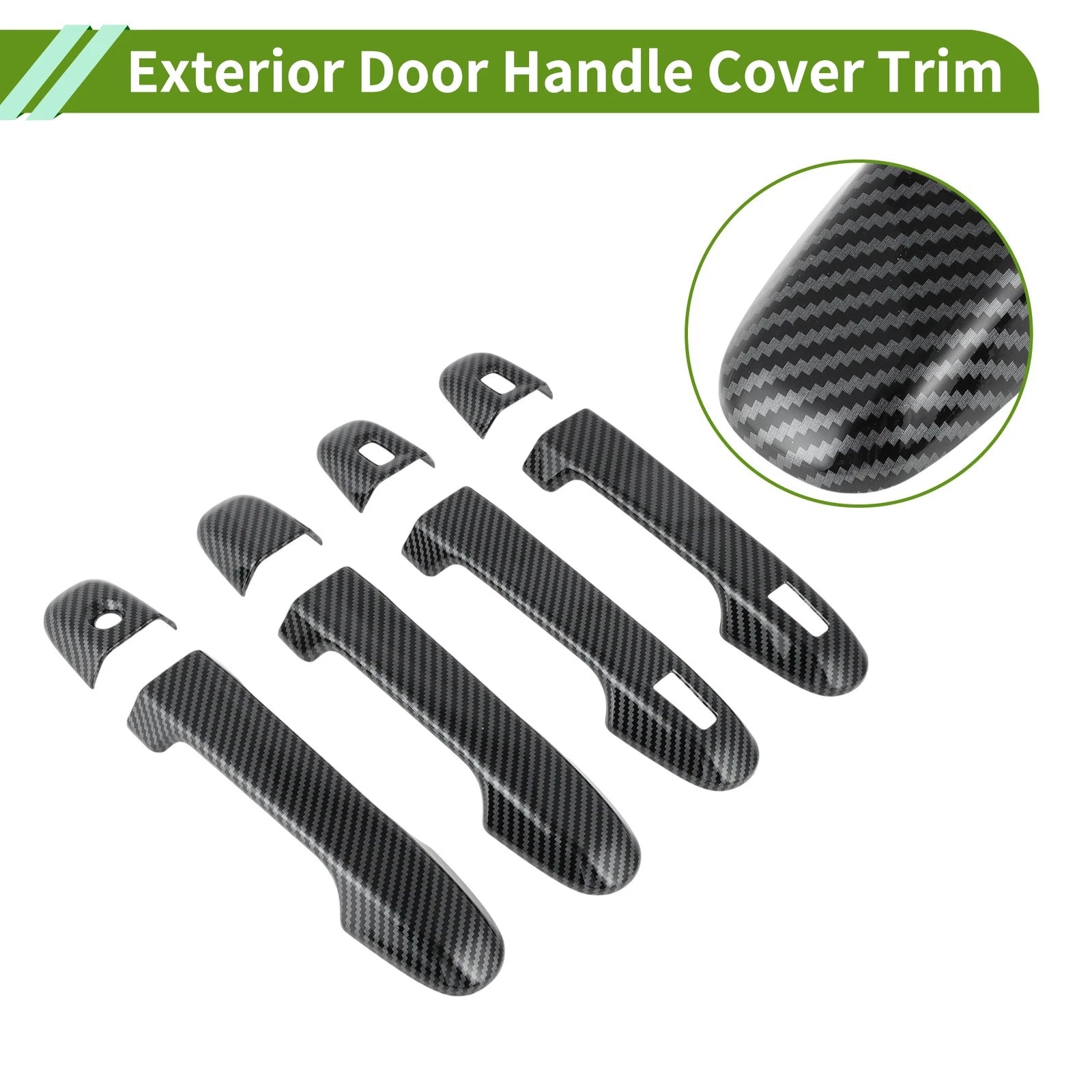 Exterior Door Handle Cover Trim for Toyota Alphard (2015–2021) Carbon Fiber Black