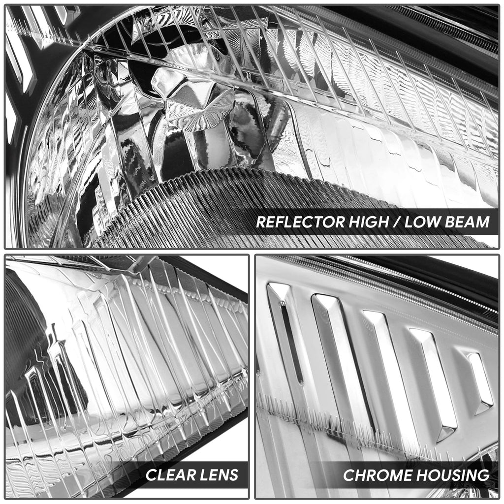 Chrome Housing Headlight Assembly for Ford Focus (2000–2002)