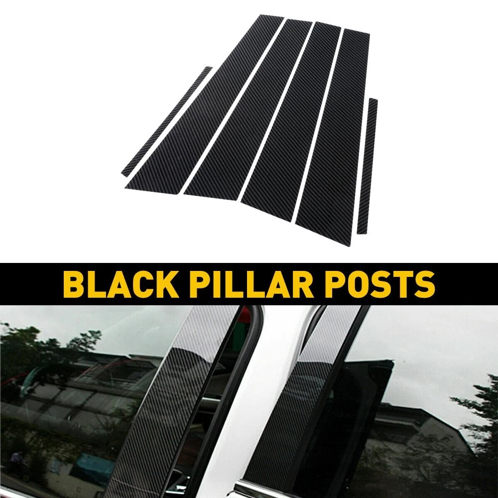6X Black Pillar Post Trim for Dodge Charger (2011–2021)