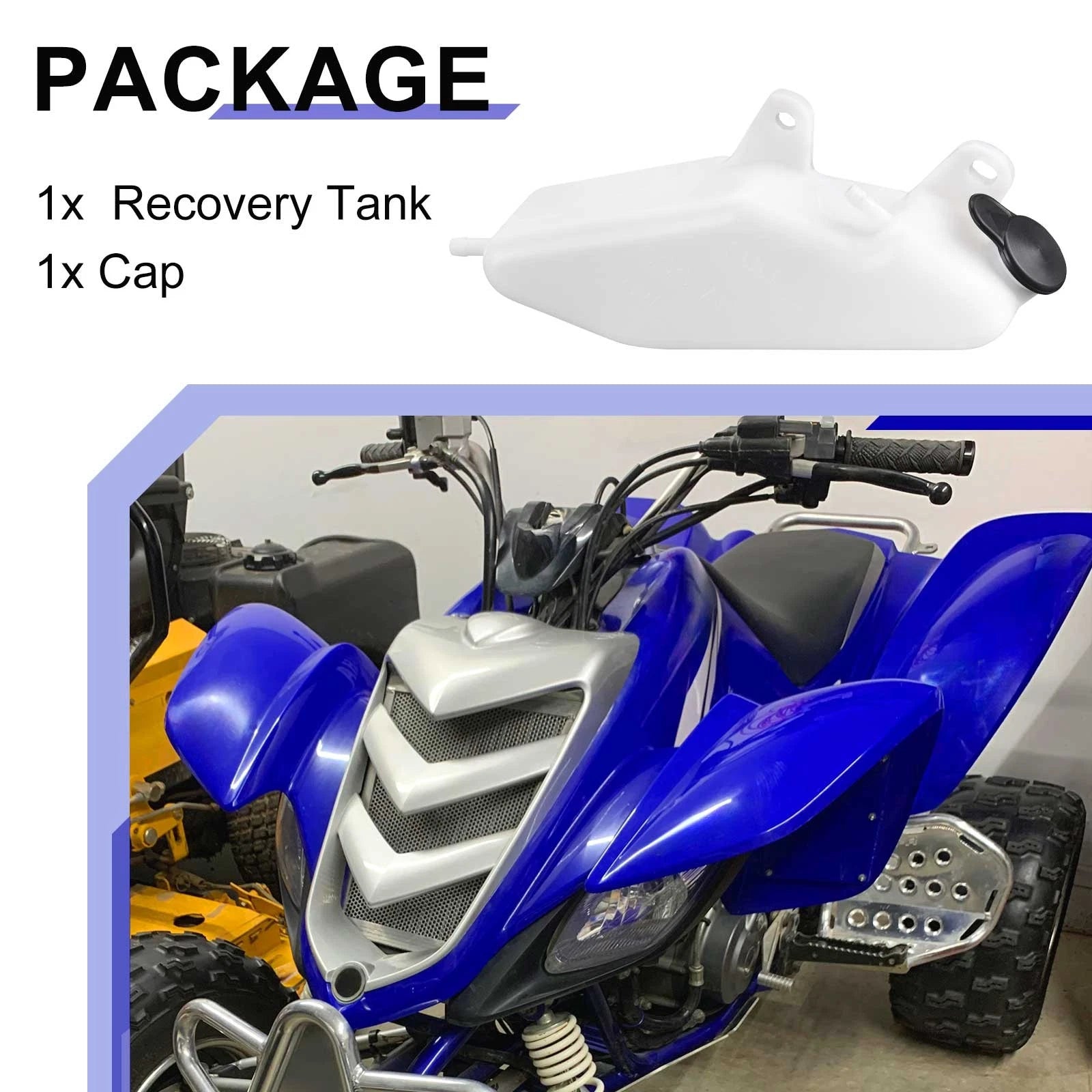 Overflow Coolant Recovery Tank + Cap for Yamaha Raptor 660R (2001–2005) 3LD-21871-00-00