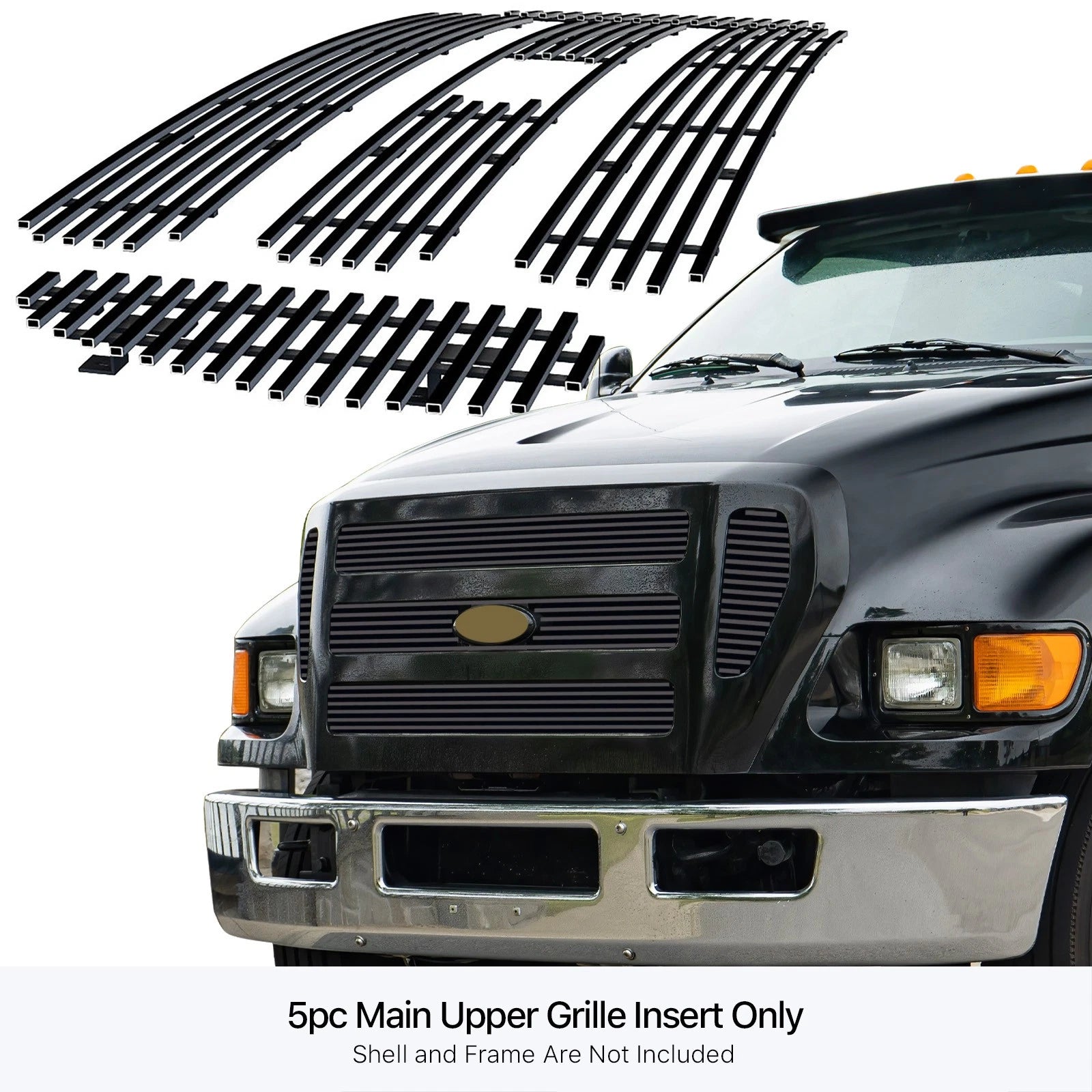 Stainless Black Billet Grille Insert for Ford F-650/F-750 (2004–2015)