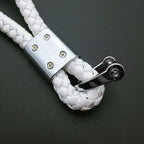 Genuine Leather Braided Keychain Strap for Universal Smart Key Ring (-)