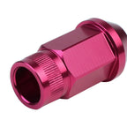 Set of 4 Open End M12x1.25 44mm Tall Pink Aluminum JDM Wheel Lug Nuts