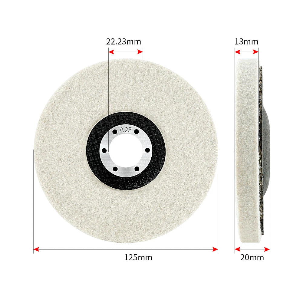 125mm Wool Buffing Wheel for Polishing Stainless Steel Copper Aluminum Brass