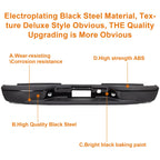 Complete Black Rear Step Bumper for Chevy Silverado GMC Sierra (1999–2007)