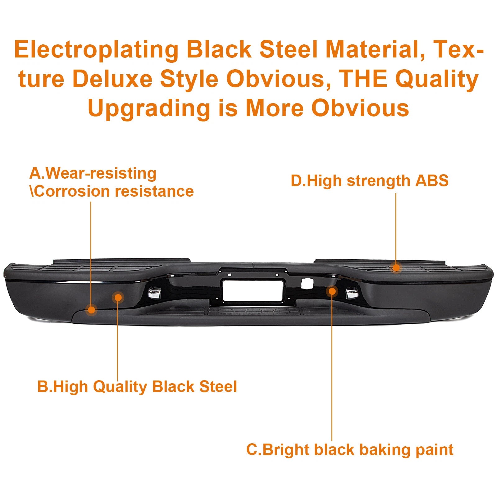 Complete Black Rear Step Bumper for Chevy Silverado GMC Sierra (1999–2007)