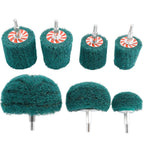 Set of 7 Non-Woven Abrasive Buffing Wheels 180 Grit 1/4" Shank