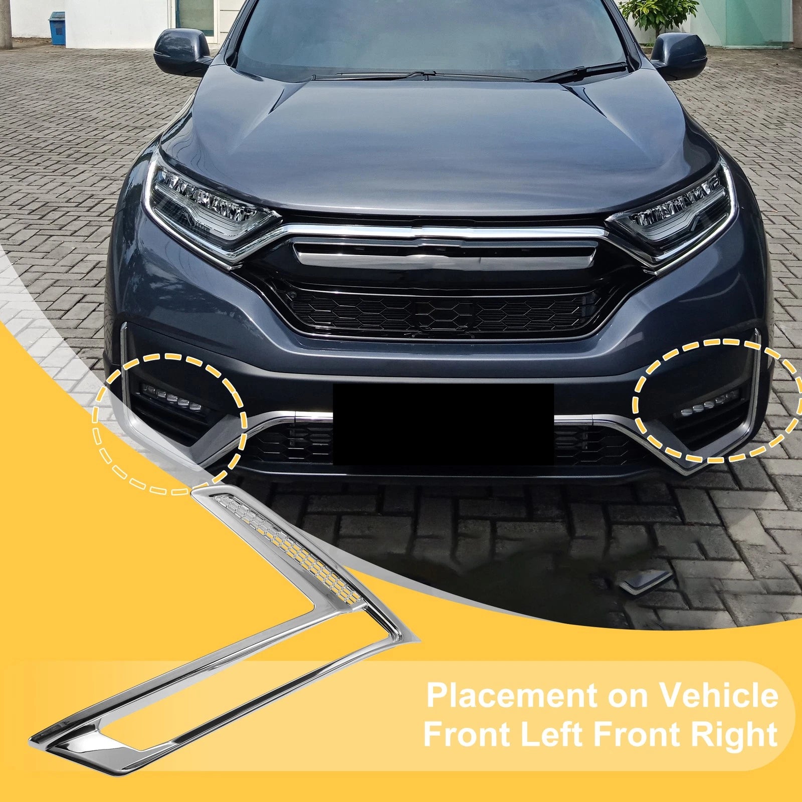 Set of 2 Fog Light Cover Trim for Honda CR-V (2023–2024) Plating