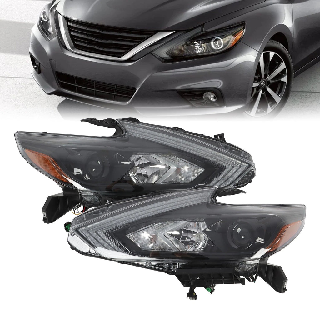 Headlight Assembly Set of 2 for Nissan Altima (2016–2018) Halogen
