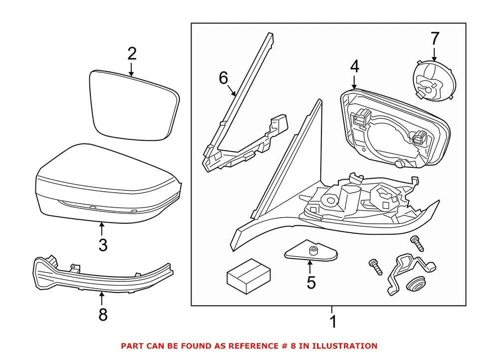 Turn Signal Light Assembly for BMW (Center Right) (51167414650)