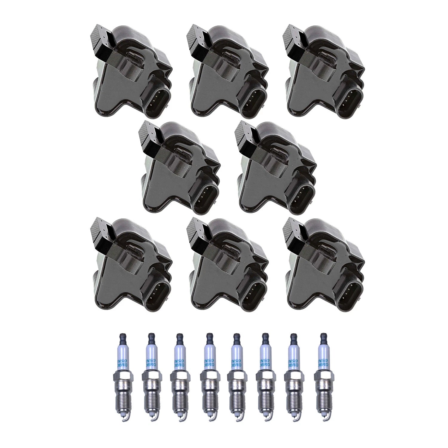 Denso 8 Ignition Coils & Iridium Spark Plugs Kit for Escalade EXT Tahoe Yukon (2002–2014)