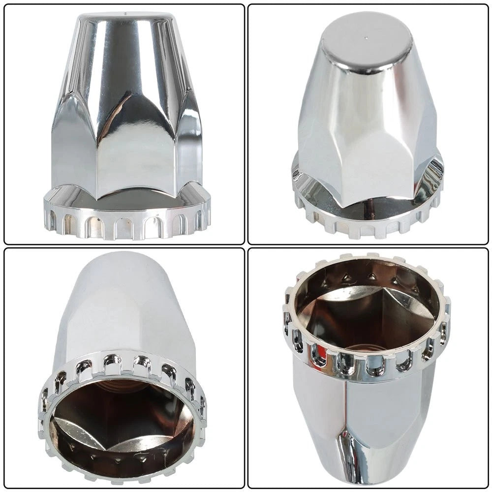 Set of 2 Chrome Wheel Axle Hub Covers for Semi (33MM)