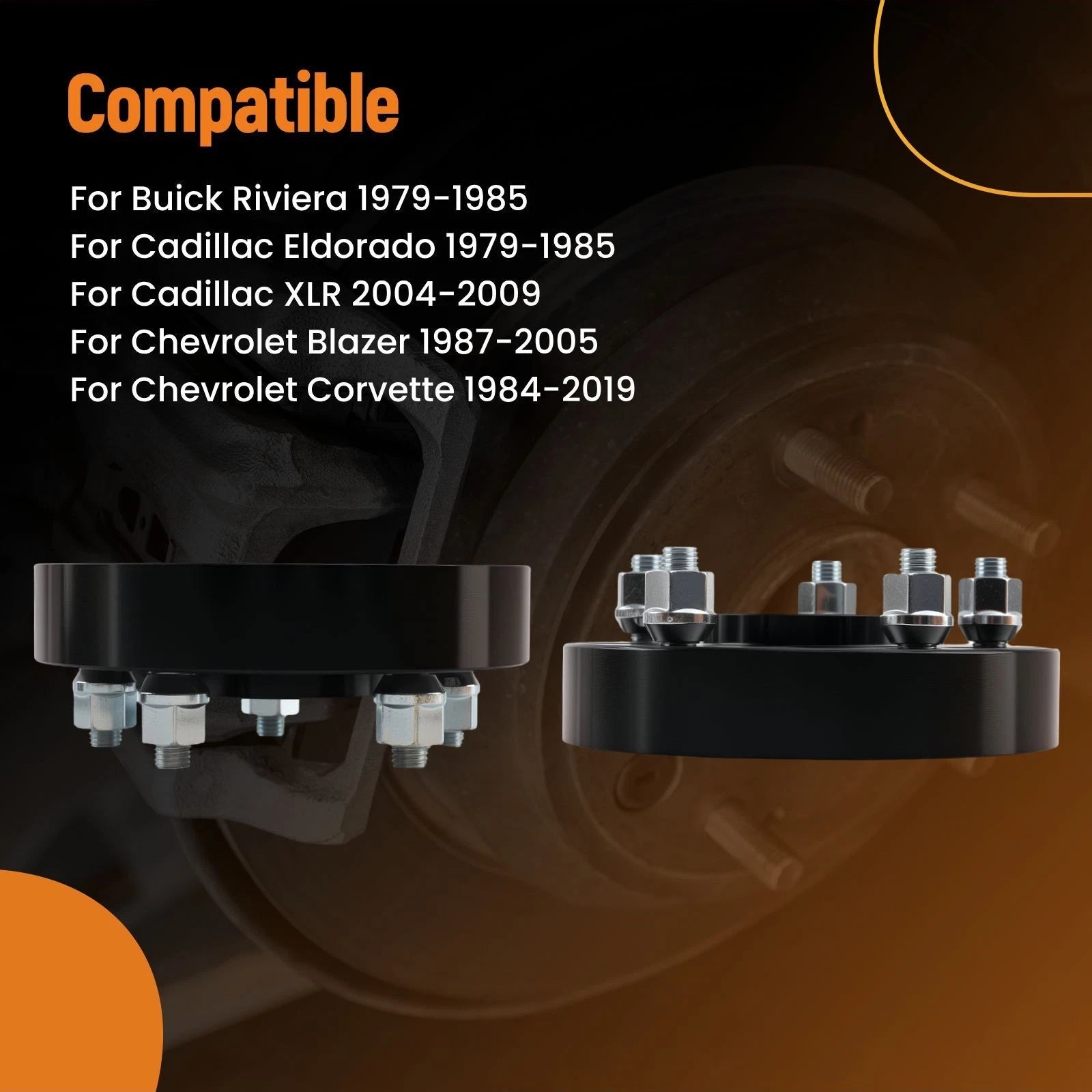 Pair 32mm Billet Aluminum Wheel Spacers for Buick Riviera (1979–1985) 5x4.75