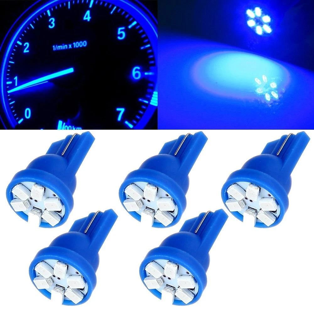 5Pcs LED Speedometer Gauge Cluster Light T10 168 194 2825 6SMD for Universal