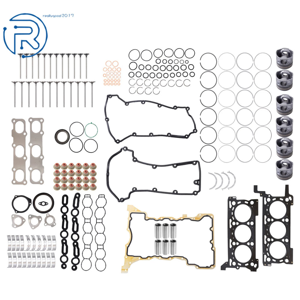 Engine Pistons Gasket Bearings Valves Kit for Ram 1500 Jeep Chrysler (3.0L)