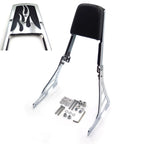 Chrome Flame Backrest Sissy Bar with Leather Pad for Harley Sportster (883-1200)