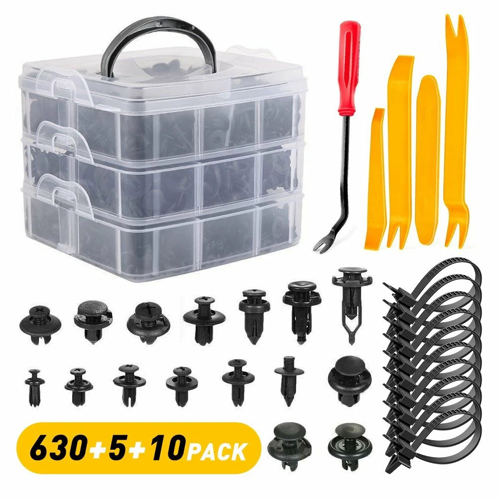 Set of 20 Plastic Rivets for Car Fender Bumper Push Pin Clips